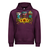 Mauve Wine coffee group and sunflowers Urban Hoodie - Artiststas