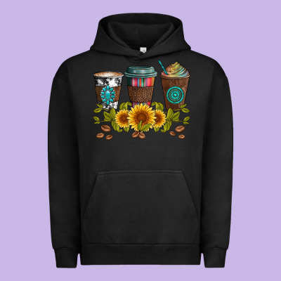 Coffee Group And Sunflowers Urban Hoodie Designed By Artiststas