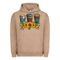 Pigment Burro coffee group and sunflowers Urban Hoodie - Artiststas