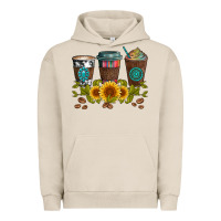 Pigment French Oak coffee group and sunflowers Urban Hoodie - Artiststas