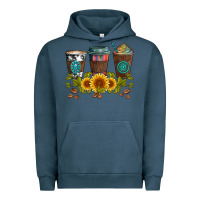Pigment Midnight Navy coffee group and sunflowers Urban Hoodie - Artiststas