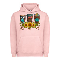 Pigment Salmon coffee group and sunflowers Urban Hoodie - Artiststas