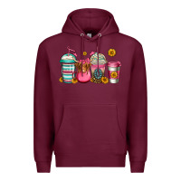 Burgundy longhaired cow coffee cups Premium Hoodie - Jasminsmagicworld