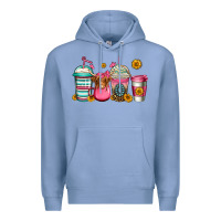 Colony Blue longhaired cow coffee cups Premium Hoodie - Jasminsmagicworld