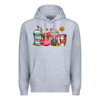 Heather Grey longhaired cow coffee cups Premium Hoodie - Jasminsmagicworld