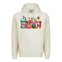 Oatmeal Heather longhaired cow coffee cups Premium Hoodie - Jasminsmagicworld
