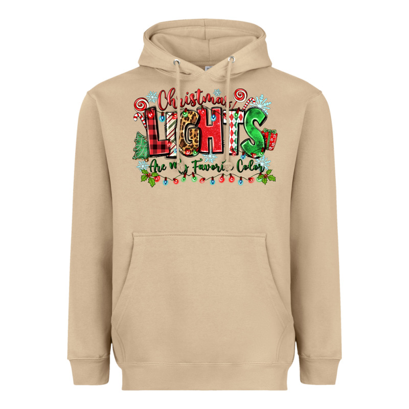 Christmas Lights Are My Favorite Color Heavyweight Hoodie by Zillion Design Studio | Teevron
