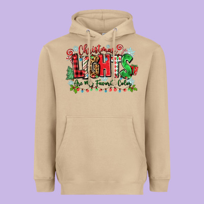Christmas Lights Are My Favorite Color Heavyweight Hoodie Designed By Zillion Design Studio