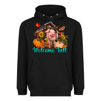 Black Welcome fall pig Heavyweight Hoodie - RanaPortraitStore