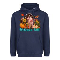 Navy Welcome fall pig Heavyweight Hoodie - RanaPortraitStore