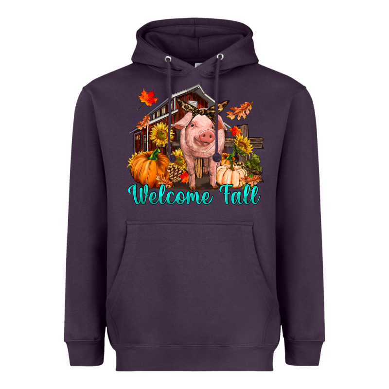 Welcome Fall Pig Heavyweight Hoodie by RanaPortraitStore | Teevron