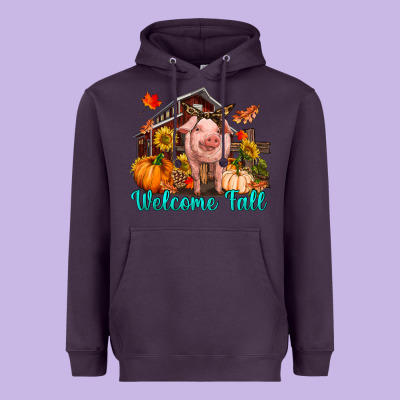 Heavyweight Hoodie Welcome fall pig