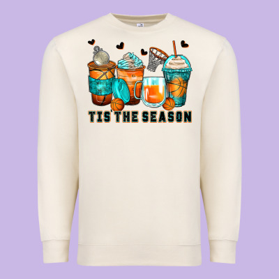 Tis' The Season Basketball Coffee Cups Premium Sweatshirt Designed By Zillion Design Studio