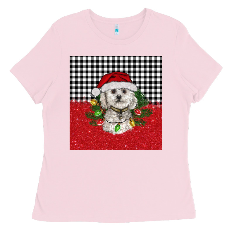 Christmas Bichon Frise Dog Ladies Tee by BarkalooDesign | Teevron