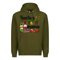 Army Green santa's favorite mama Premium Hoodie - AdoDesignShop