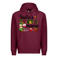 Burgundy santa's favorite mama Premium Hoodie - AdoDesignShop