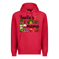 Cardinal santa's favorite mama Premium Hoodie - AdoDesignShop