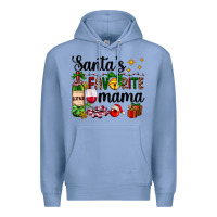 Colony Blue santa's favorite mama Premium Hoodie - AdoDesignShop