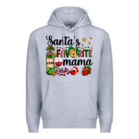 Heather Grey santa's favorite mama Premium Hoodie - AdoDesignShop