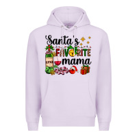 Lilac santa's favorite mama Premium Hoodie - AdoDesignShop
