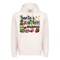Pale Pink santa's favorite mama Premium Hoodie - AdoDesignShop