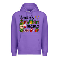 Purple santa's favorite mama Premium Hoodie - AdoDesignShop