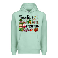 Seafoam santa's favorite mama Premium Hoodie - AdoDesignShop
