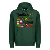 Sports Green santa's favorite mama Premium Hoodie - AdoDesignShop