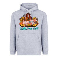 Heather Grey Welcome fall pigs Heavyweight Hoodie - RanaPortraitStore