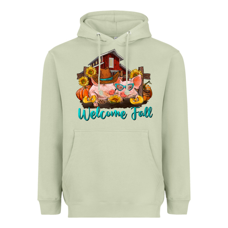 Welcome Fall Pigs Heavyweight Hoodie by RanaPortraitStore | Teevron