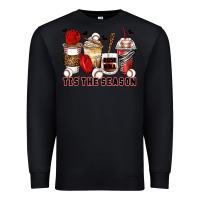 Black tis' the season baseball coffee cups Premium Sweatshirt - Zillion Design Studio