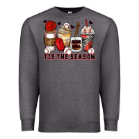 Charcoal Heather tis' the season baseball coffee cups Premium Sweatshirt - Zillion Design Studio