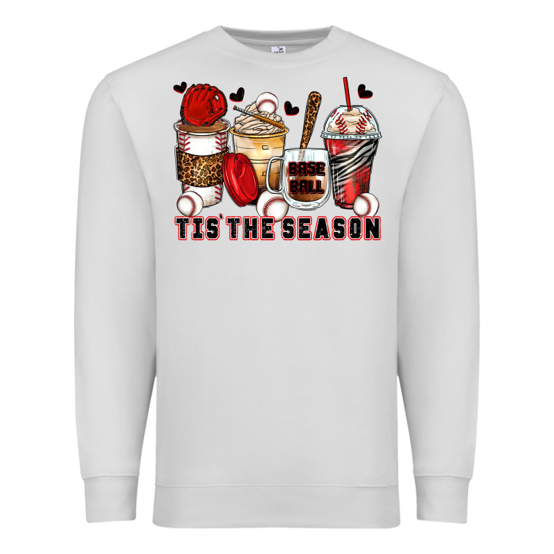Tis' The Season Baseball Coffee Cups Premium Sweatshirt by Zillion Design Studio | Teevron
