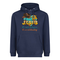 Navy jesus it s not religion it s a relationship Heavyweight Hoodie - texasbilliewilder