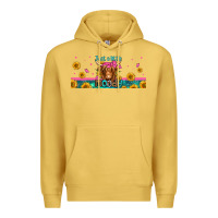Antique Gold just a little moody long haired cow Premium Hoodie - Jasminsmagicworld