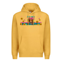 Mustard just a little moody long haired cow Premium Hoodie - Jasminsmagicworld