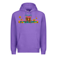 Purple just a little moody long haired cow Premium Hoodie - Jasminsmagicworld