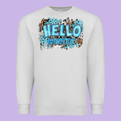 Hello Winter Premium Sweatshirt Designed By Ranaportraitstore
