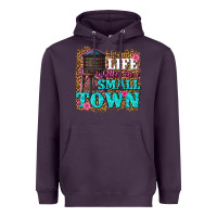 Plum life is better in a small town Heavyweight Hoodie - texasbilliewilder