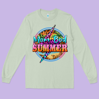 Mom Bod Summer Long Sleeve Tee Designed By Barkaloodesign
