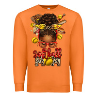 Carrot softball mom afro messy bun Premium Sweatshirt - texasbilliewilder