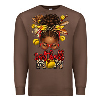 Chestnut softball mom afro messy bun Premium Sweatshirt - texasbilliewilder