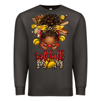 Smoke softball mom afro messy bun Premium Sweatshirt - texasbilliewilder