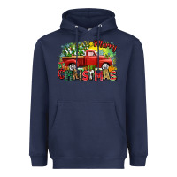 Navy merry christmas truck Heavyweight Hoodie - Zillion Design Studio