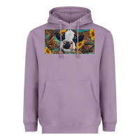Lavender Baby cow with sunflower and leopard Heavyweight Hoodie - RanaPortraitStore