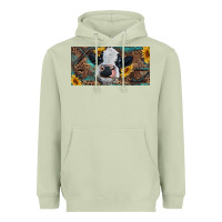 Matcha Baby cow with sunflower and leopard Heavyweight Hoodie - RanaPortraitStore