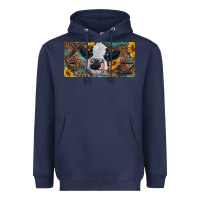 Navy Baby cow with sunflower and leopard Heavyweight Hoodie - RanaPortraitStore