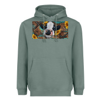 Sage Baby cow with sunflower and leopard Heavyweight Hoodie - RanaPortraitStore