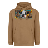 Toasted Coconut Baby cow with sunflower and leopard Heavyweight Hoodie - RanaPortraitStore