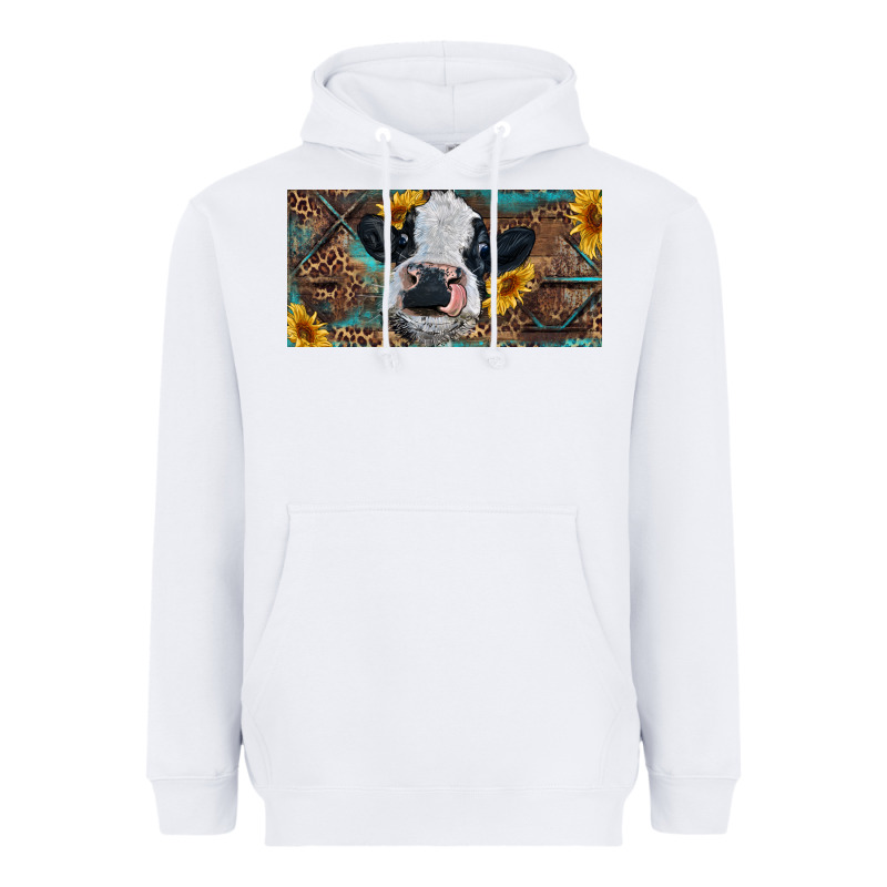 Baby Cow With Sunflower And Leopard Heavyweight Hoodie by RanaPortraitStore | Teevron